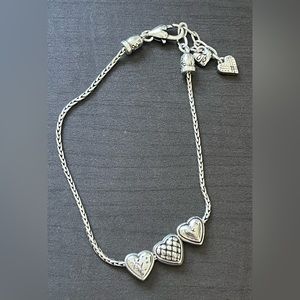 Brighton Silver Bracelet with Heart Charms
